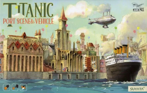 Suyata Titanic Port Scene & Vehicle Plastic Model Kit (No Paint or Glue Required!)