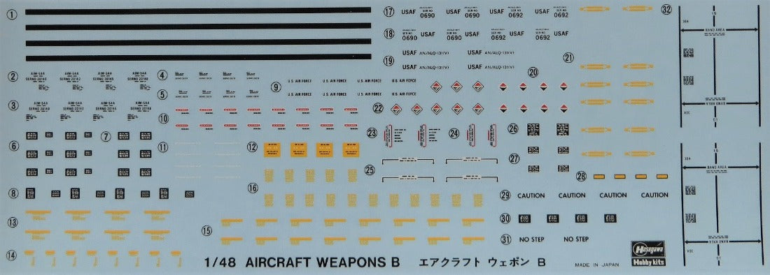 1/48 U.S. AIRCRAFT WEAPONS B - U.S. GUIDED MISSILES & ROCKETS HASEGAWA 36002 (X48-2)
