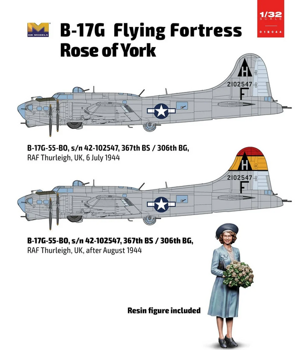 HK Model 1/32 B-17G Flying Fortress Rose of York Limited Edition