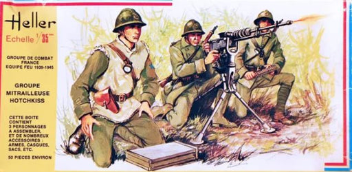 1/35 Heller Echelle Groupe Mitrailleuse Hotchkiss #143 Combat Group France 1939/1945