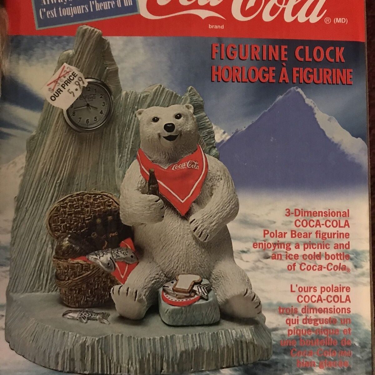 Coca-Cola 3D Polar Bear Picnic Clock MISC-COCA — Legends Toys