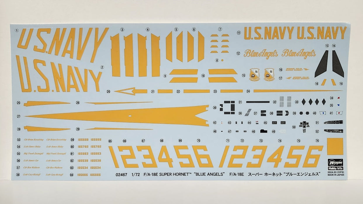 Hasegawa 02467 1-72 FA-18E Super Hornet “Blue Angels”