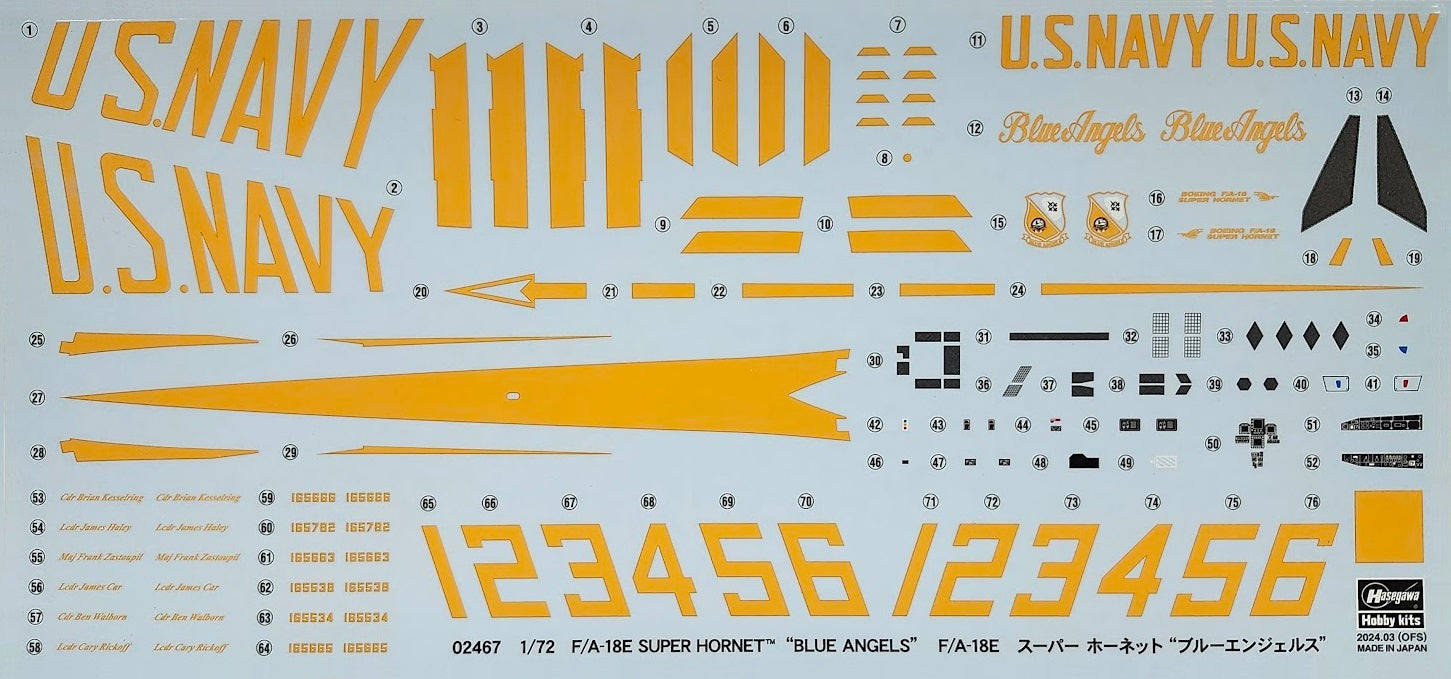 Hasegawa 02467 1-72 FA-18E Super Hornet “Blue Angels”