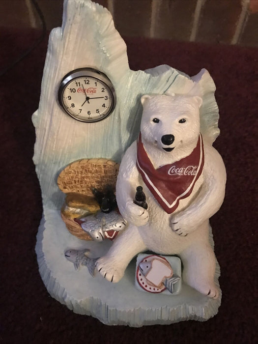 Coca-Cola 3D Polar Bear Picnic Clock MISC-COCA