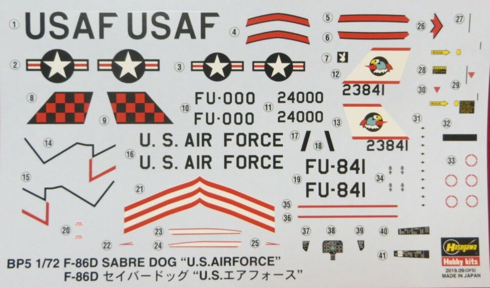 1/72 F-86D SABRE DOG U.S.A.F. HASEGAWA 51405