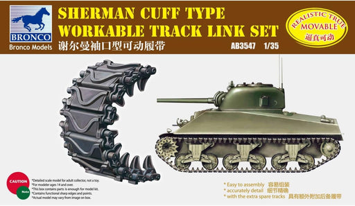 Unbekannt Bronco Models AB3547 – Model Accessories Sherman Cuff Type Workable Track Link Set…