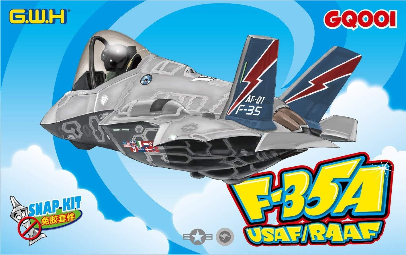 LNRGQ001 Great Wall Hobby Egg Plane F-35A Lightning II USAF/Raaf (Snap Fit)