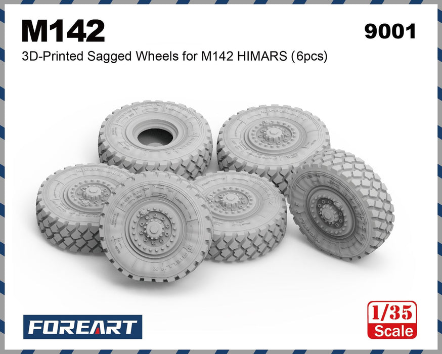ForeArt FOR-9001 1/35 3D Print M142 HIMARS weighted Tires x 6 pieces