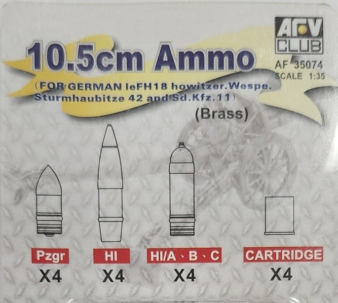 1/35 10.5 cm AMMO FOR GERMAN LEFH18 HOWITZER AFV CLUB AF35074