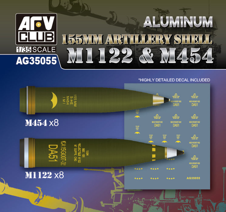 1/35 155mm ARTILLERY SHELL FOR M109A6 & 109A2 AG35055