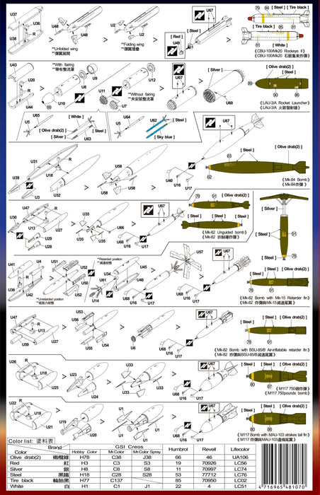 1/48 U.S. Modern Air-to-Ground Weaponry Set (A) AFV Club AR48107