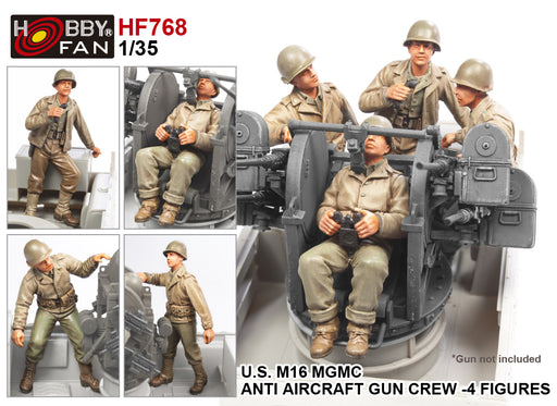 1/35 U.S. M16 MGMC ANTI AIRCRAFT GUN CREW -4 FIGURES