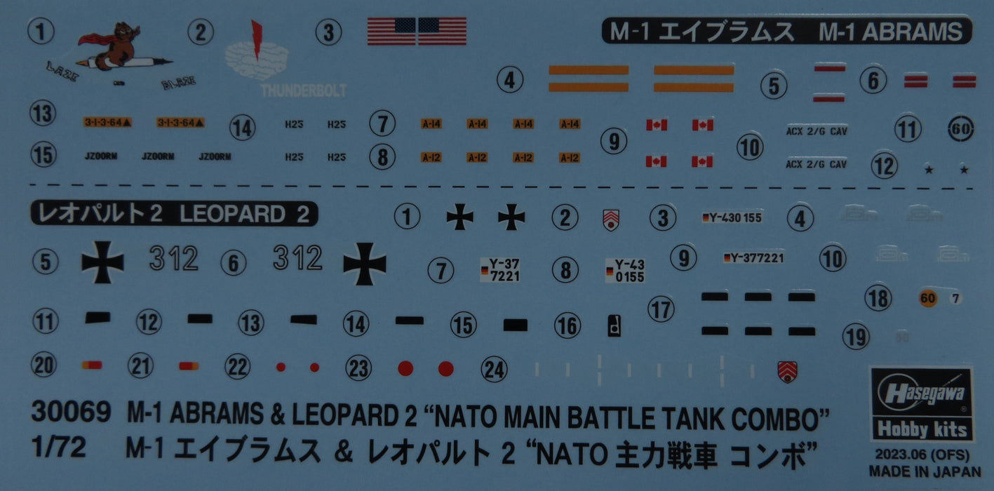 1/72 M1 ABRAMS & LEPOARD 2 NATO MAIN BATTLE TANK COMBO KIT