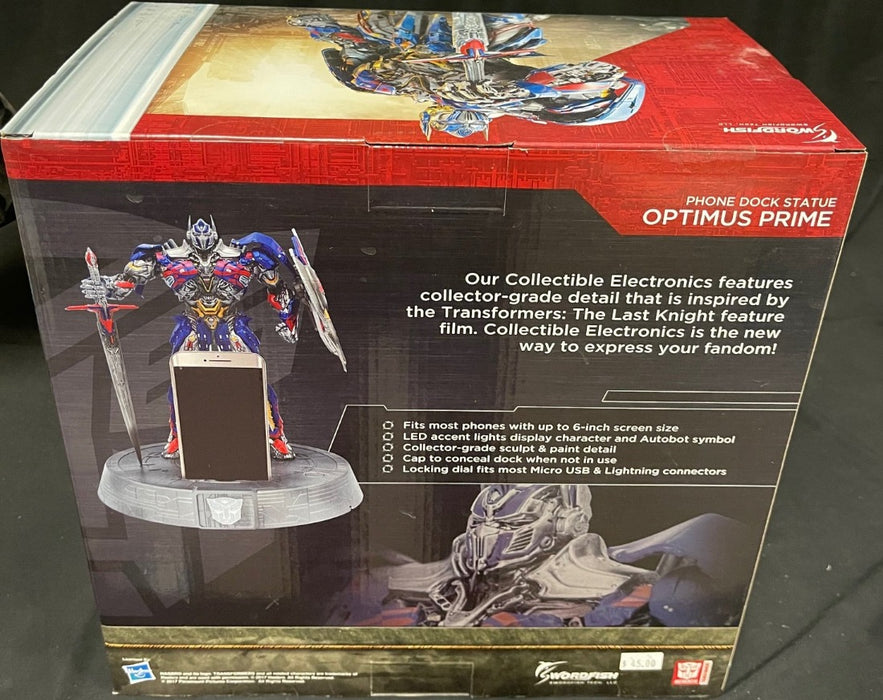 Transformers: Licensed Statue Phone Dock OPTIMUS PRIME Charging Station - Fits iPhone X, 8, 7, 6S, 6, Android, Samsung, Galaxy, LG Up To 6-In Screen Size - Swordfish Tech