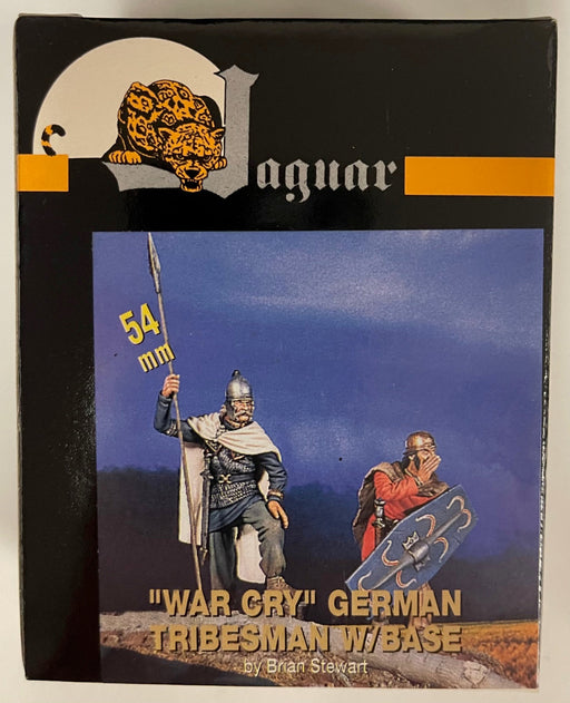 54mm  "WAR CRY" 2 GERMAN TRIBESMAN WITH BASE - RESIN FIGURES BY JAGUAR MODELS USA