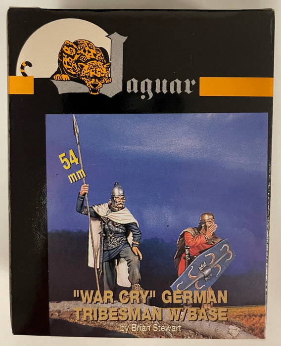 54mm  "WAR CRY" 2 GERMAN TRIBESMAN WITH BASE - RESIN FIGURES BY JAGUAR MODELS USA