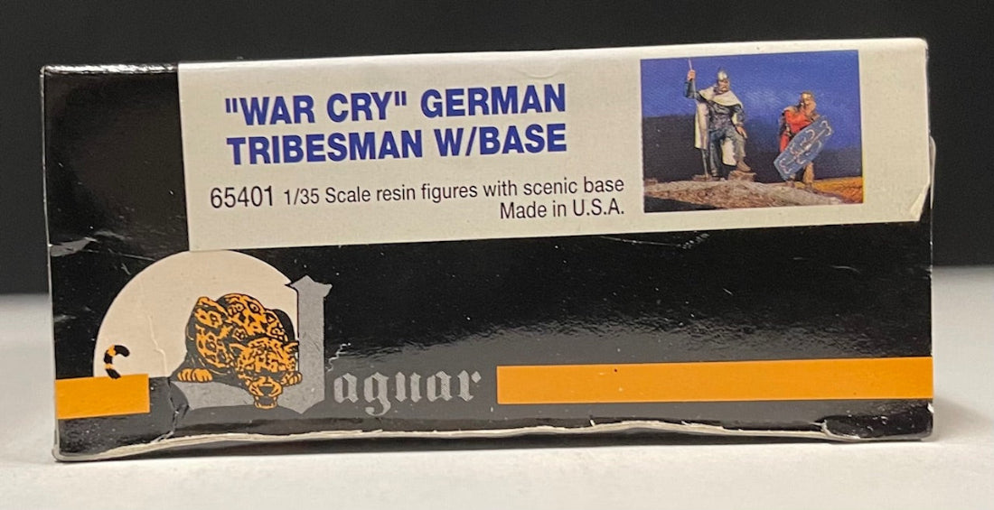 54mm  "WAR CRY" 2 GERMAN TRIBESMAN WITH BASE - RESIN FIGURES BY JAGUAR MODELS USA