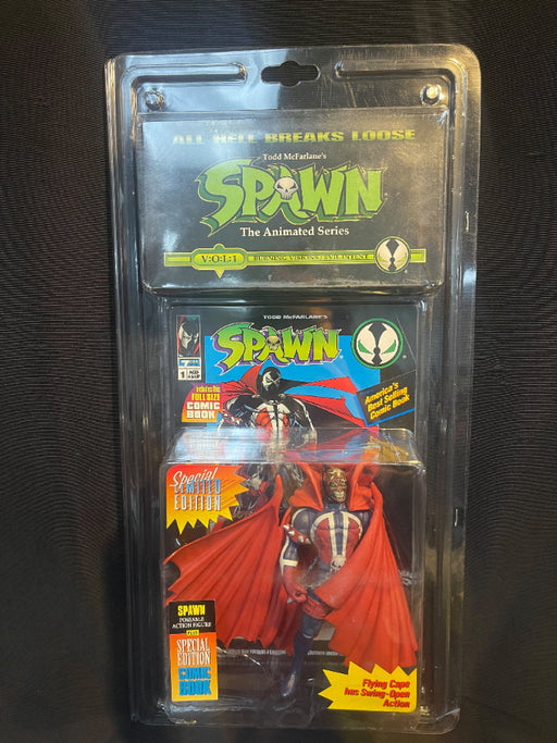 Todd McFarlane's SPAWN Poseable Action Figure with Comic Book and VHS Tape