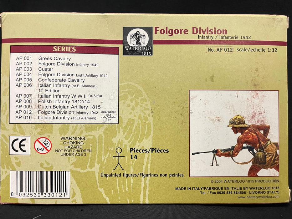 1/32 FOLGORE DIVISION INFANTRY 1942 RARE WATERLOO 1815 No. AP012