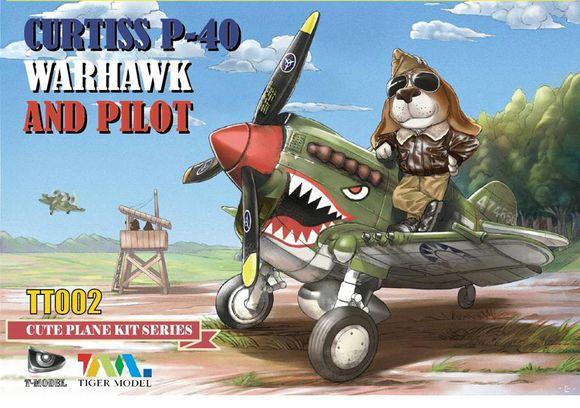 QT CURTISS P-40 WARHAWK AND PILOT (PUPPY PILOT) & QT NAKAJIMA KI84 FIGHTER AND PILOT (KITTY PILOT) TIGER MODEL TT001 & TT002
