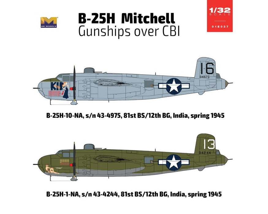 1/32 B-25H Mitchell Gunships over CBI by Hong Kong Model