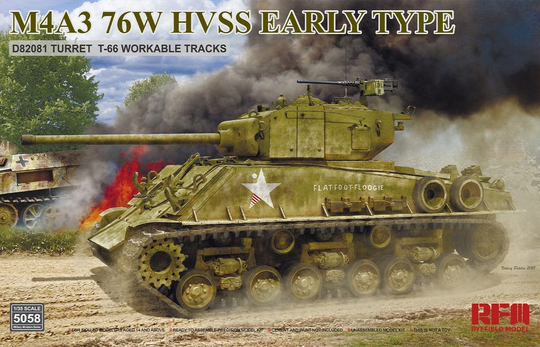 1/35 M4A3 76W HVSS SHERMAN EARLY TYPE - RYEFIELD MODEL 5058