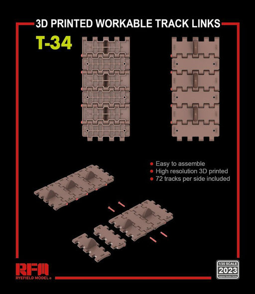 1/35 WORKABLE TRACK LINKS FOR 6-34 (3D PRINTED) RM2023