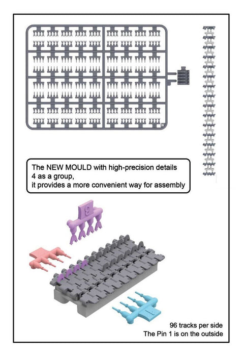 1/35 INJECTION MOLDED WORKABLE TRACK LINKS FOR TIGER I EARLY RM5002U