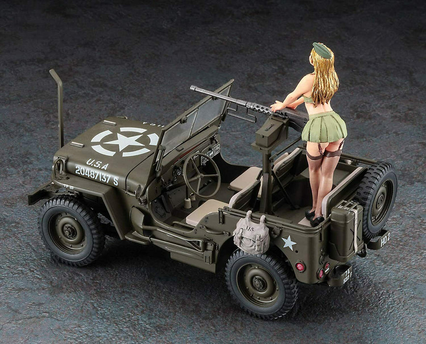 1/24 1/4 TON 4x4 UTILITY TRUCK WITH .50 CAL. MACHINE GUN and BLOND GIRL'S FIGURE