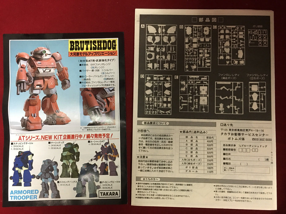 VOTOMS.Armored Trooper BRUTISHDOG ATM-09-GC by Takara 444001 SAK 1/24 No.2 MIB