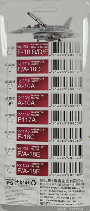 1/32 HAVE GLASS II FOR CANOPY WITH ANTI-REFLECTIVE COATING - A-10A THUNDERBOLT II (AFV CLUB)