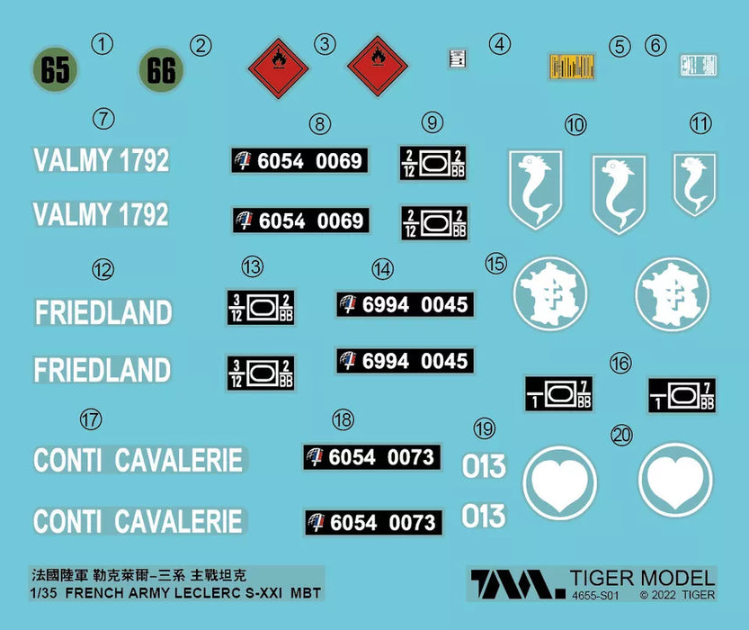 Tiger Model 4655 1/35 FRENCH MAIN BATTLE TANK LECLERC SERIES XXI MBT MODEL KIT