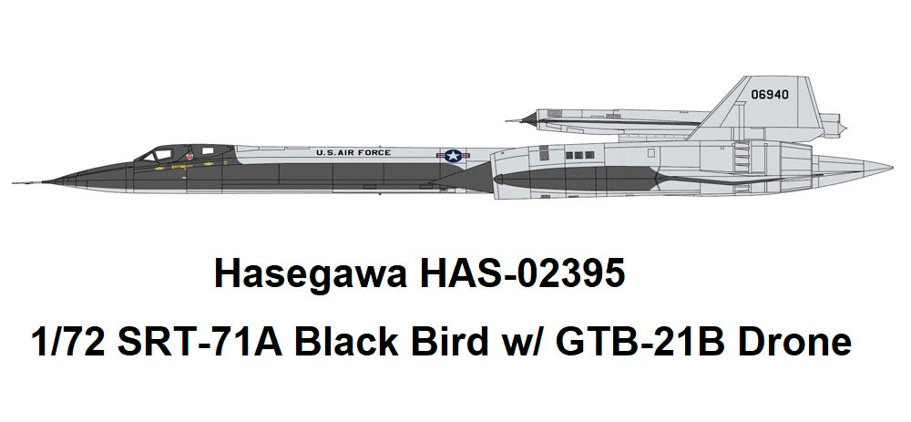 Hasegawa 1/72 SR-71A Blackbird with GTB-21B Drone
