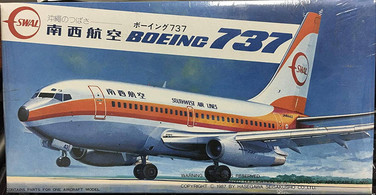 1/200 SOUTHWEST AIRLINES SWAL BOWING 737 PLANE MODEL KIT BY HASEGAWA JAPAN