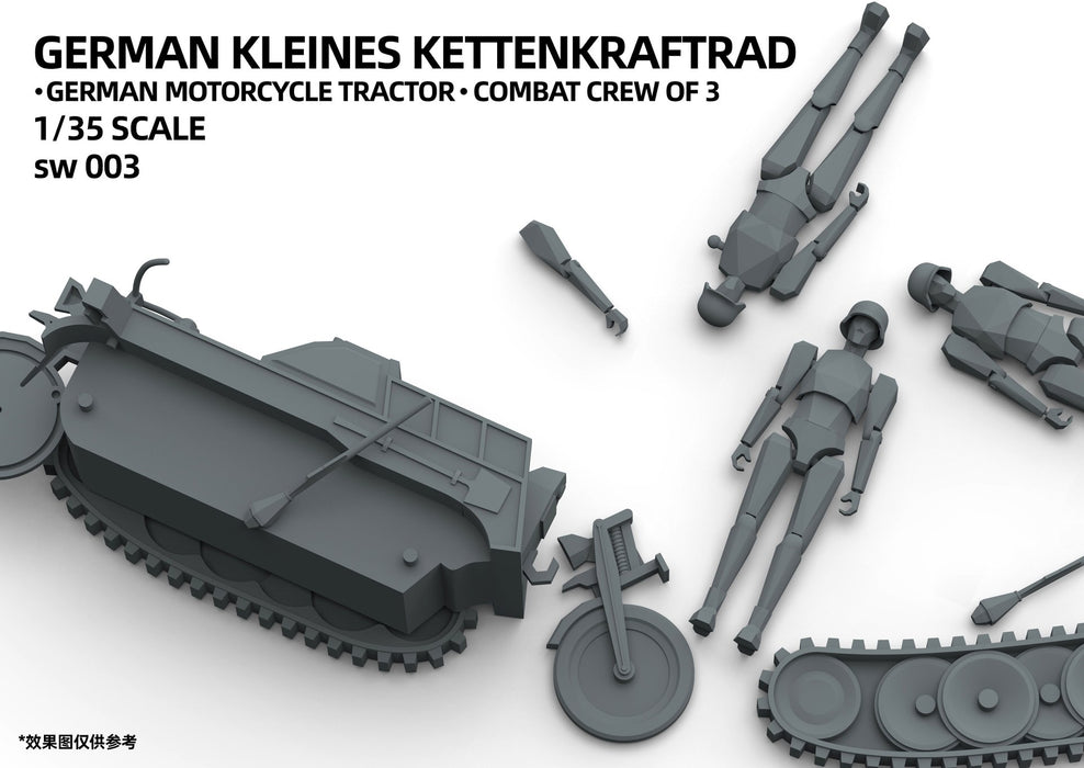 SUYATA SW003 - Moveable Soldiers Series - 1/35 Scale German Kettenkraftrad with crew