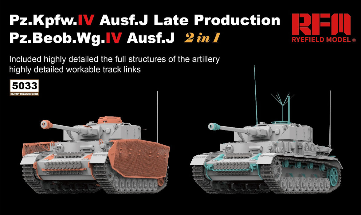 1/35 PZ.KPFW.IV AUSF.J LATE PRODUCTION /PZ.BEOB.WG.IV AUSF.J 2 IN 1 W/WORKABLE TRACK LINKS