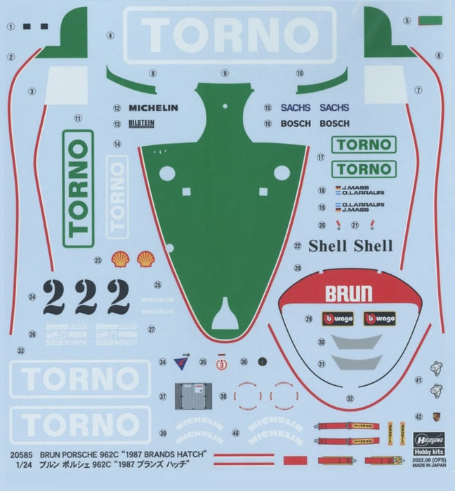 Hasegawa 1/24 BRUN PORSCHE 962C “1987 BRANDS HATCH”, Group C Racing