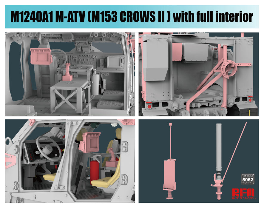 Rye Field RM5052 1/35 M1240A1 M-ATV M153 CROWS II w/ Full Interior