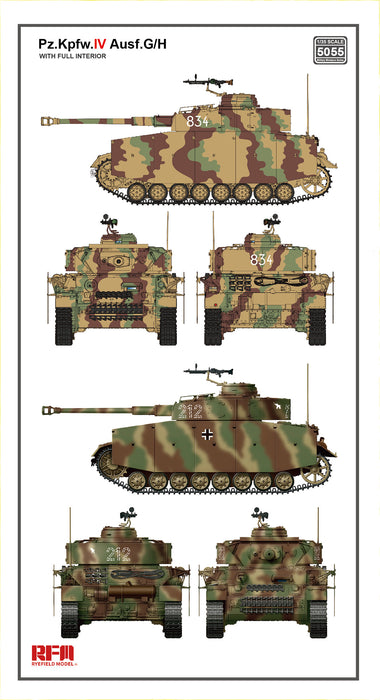 1/35 Pz.kpfw.IV Ausf.G/H 2in1  with full interior and individual track links by RyeField Models