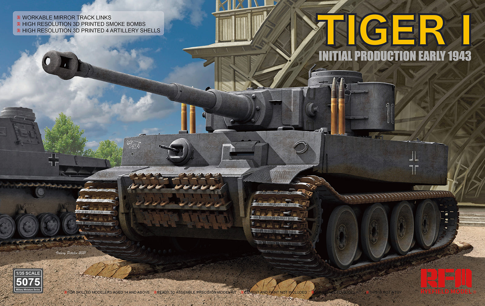 Rye Field RM5075 1/35 Tiger I Initial Production w/ Workable Mirror Tracks