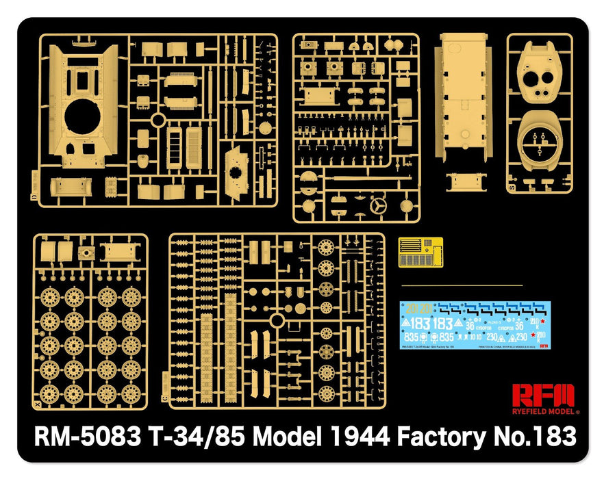 1/35 T34/85 Model 1944 Factory No.183 w/ Section Tracks by RyeField Model