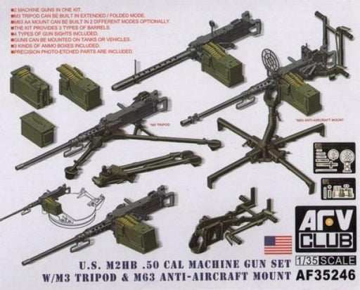 1/35 U.S. M2HB .50 CAL MACHINE GUN SET W/M3 TRIPOD & M63 ANT