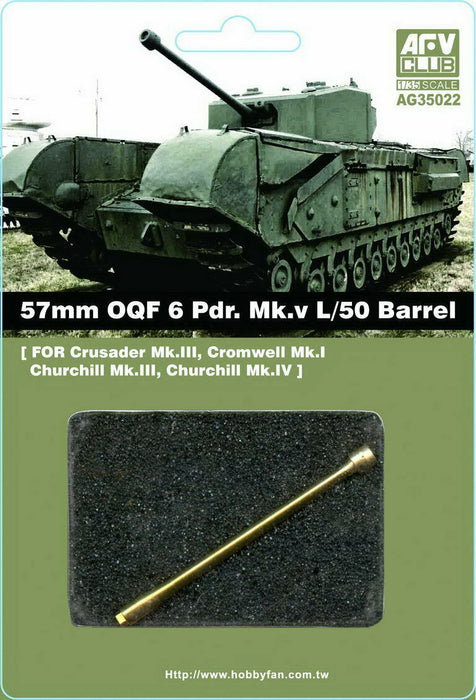 1/35 50MM OQF 6 PDR. MK.V L/50 BARREL AFV CLUB AG35022