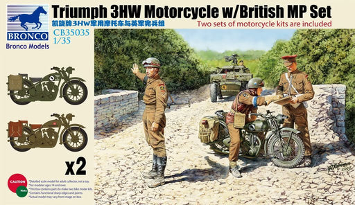 1/35 TRIUMPH 3HW MOTORCYCLE W/BRITISH MP SET