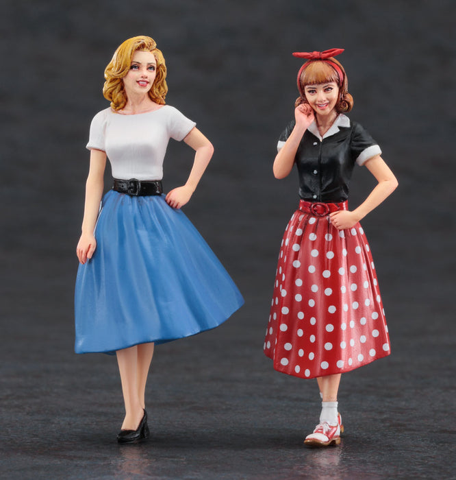1/24 50's American Girls (2 Figures Set) By Hasegawa 29110