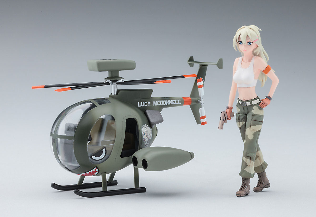 Egg Girls Collection No.11 "Lucy McDonnell" (ARMY) & Egg MD500 Model Kit by HASEGAWA