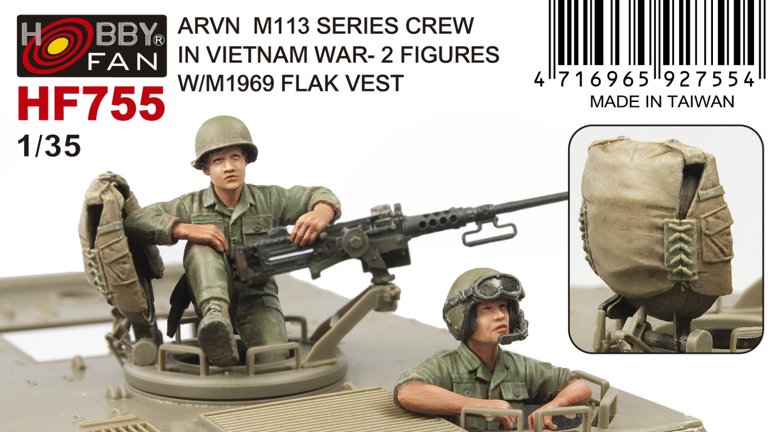 1/35 ARVN M113 CREW 2 FIGURES with FLAK JACKET COVER HATCH