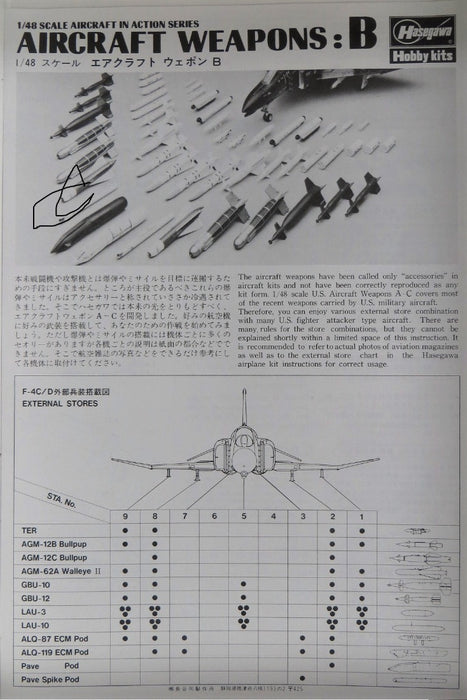 1/48 U.S. AIRCRAFT WEAPONS B - U.S. GUIDED MISSILES & ROCKETS HASEGAWA 36002 (X48-2)