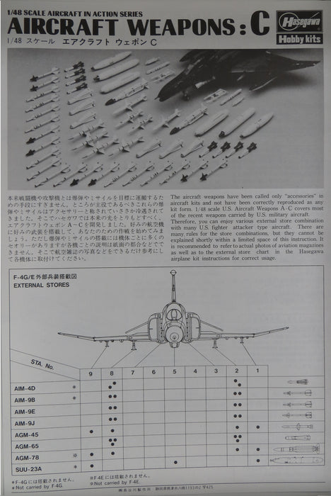 1/48 U.S. AIRCRAFT WEAPONS C - Guided Bombs and Rockets HASEGAWA 36003 (X48-3)