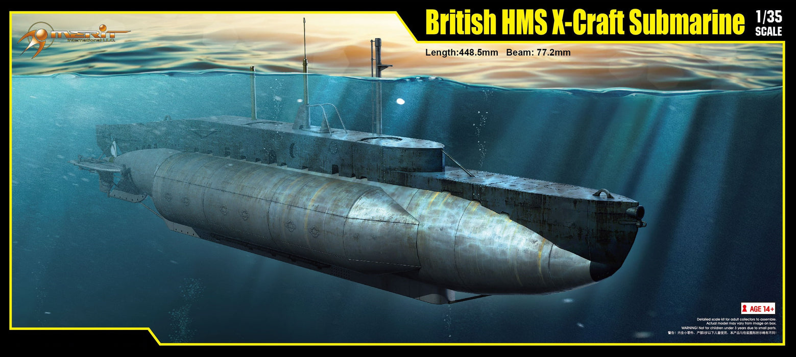 1/35 BRITISH HMS X-CRAFT SUBMARINE BY MERIT INTERNATIONAL